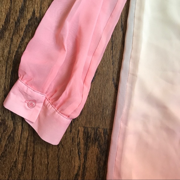 Pink ombré long sleeved shift dress w/ cross back - Picture 5 of 7